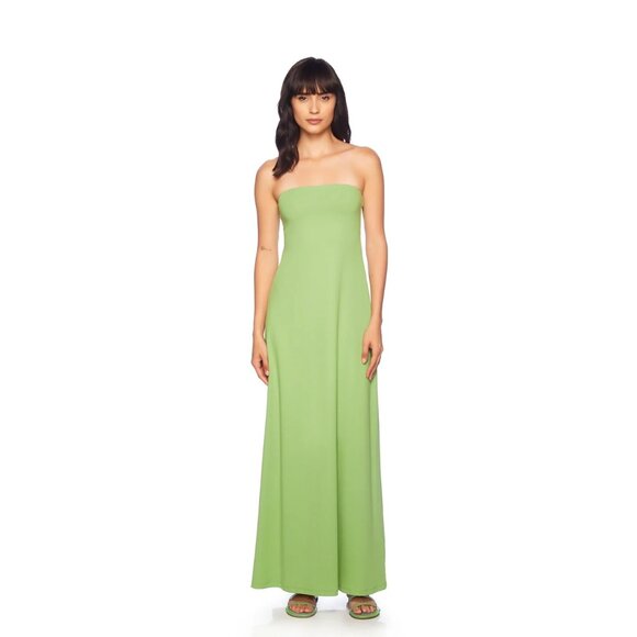 U-34. Susana Monaco Tube Flare Maxi Dress Palm
